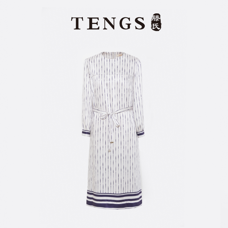 TENGS优雅气质长袖连衣裙
