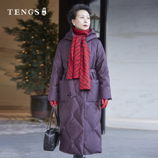 冬季 百搭鹅绒系列长款 新款 个性 羽绒服保暖外套 时尚 TENGS滕氏女装