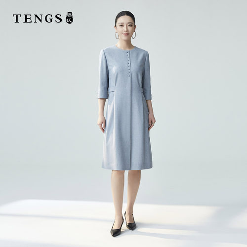 TENGS春夏通勤轻奢舒适连衣裙