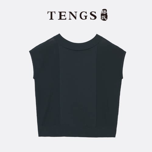 春夏简约廓形显瘦墨绿针织衫