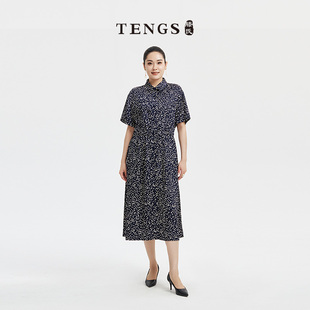 TENGS滕氏女装夏季新款优雅气质趣味波点时尚通勤连衣裙