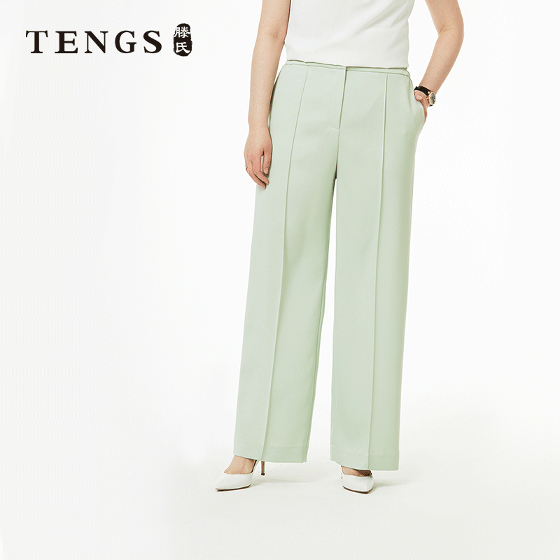 TENGS轻松通勤直筒休闲裤