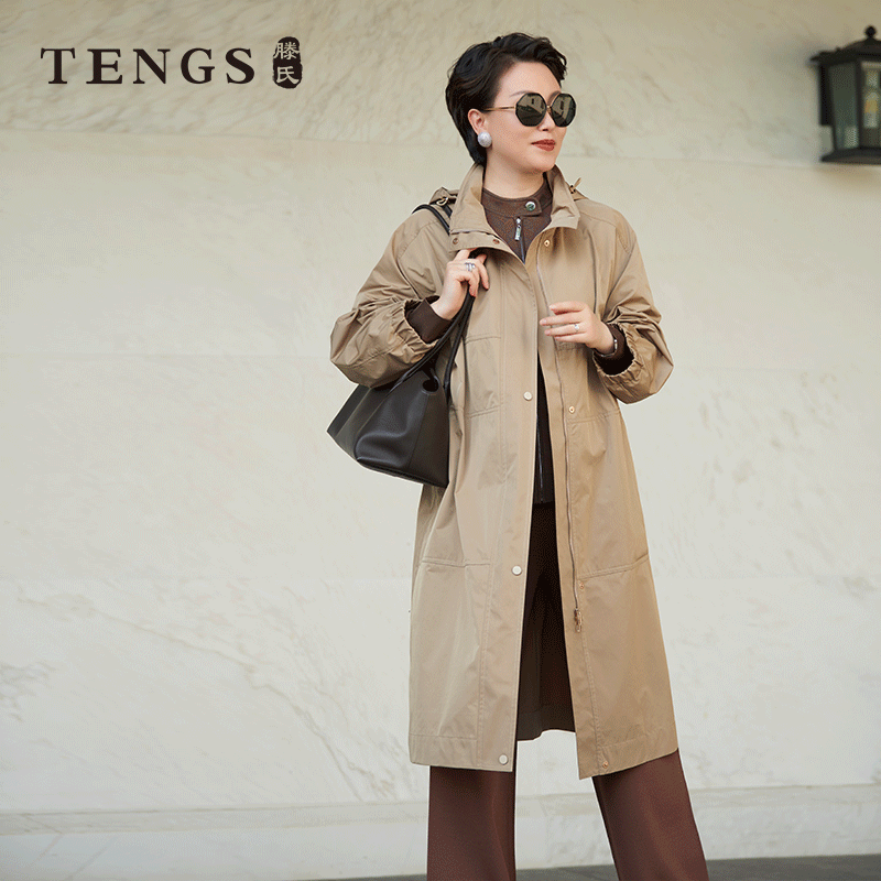 TENGS经典通勤百搭风衣外套