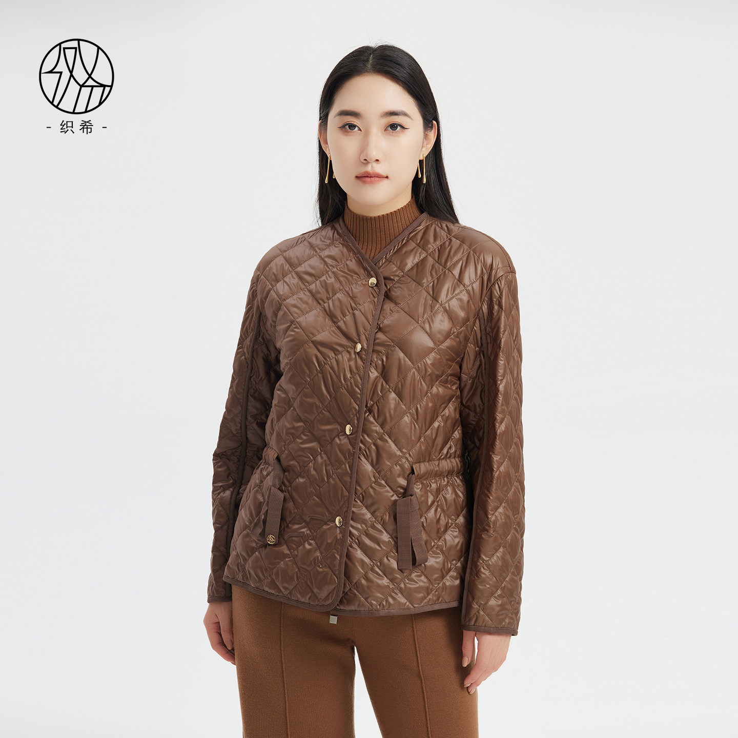 舒适优雅百搭短款棉服外套