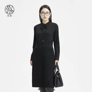 TENGS滕氏/织希女装秋冬新款轻奢舒适职场通勤百搭羊毛针织连衣裙