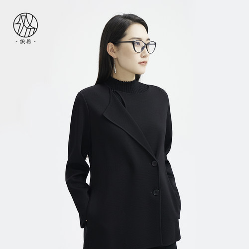 舒适百搭职场通勤纯色针织外套