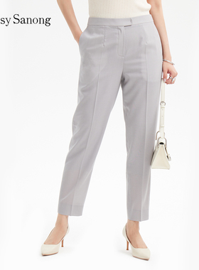 TENGS滕氏/萨侬女装春夏季通勤百搭舒适轻奢气质质感锥形九分长裤