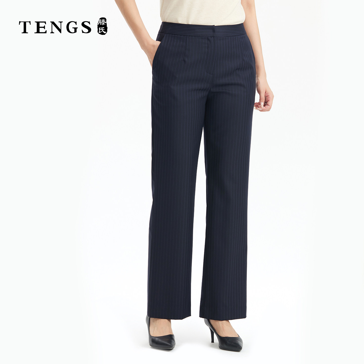 TENGS滕氏女装时尚优雅气质舒适休闲百搭通勤职业直筒裤