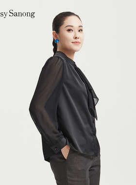 TENGS滕氏/萨侬女装秋季直降舒适百搭职场通勤长袖衬衫