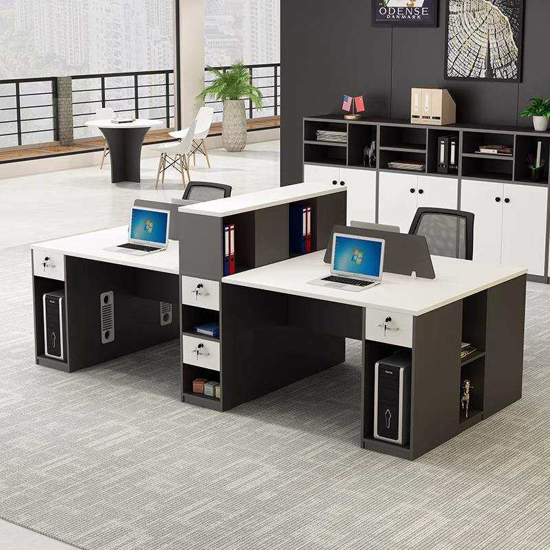 办公桌椅组合简约现代办公家具2人员工位4/6人办公室电脑职员桌双