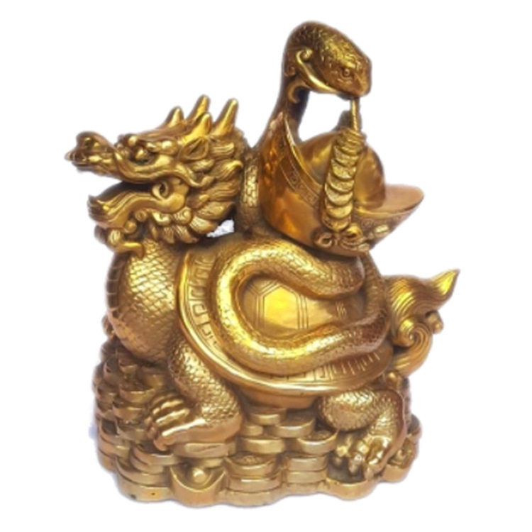 铜玄武四大神兽元宝摆件
