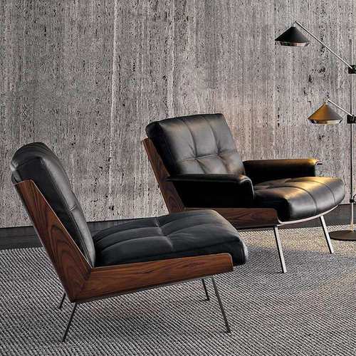 现代轻奢单人沙发懒人实木客厅卧室网红设计师休闲阳台懒人实木椅