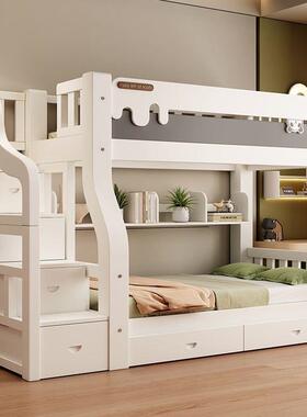 实木子母床上下铺床二层多功能上下床组合床高低床加粗加厚儿童床