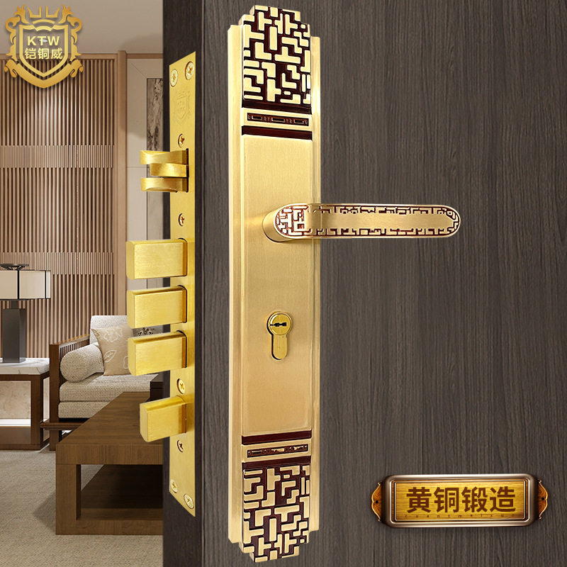 铠铜威铜新中式入户对开防盗门