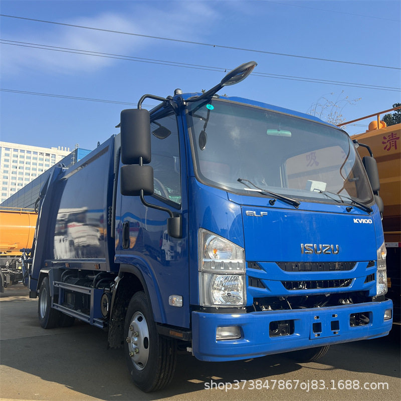 庆铃五十铃轻卡5.5方压缩垃圾车KV100五十铃卡车出口东南亚ISUZ