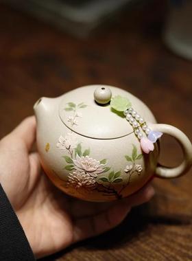 宜兴正宗紫砂壶原矿白玉段美西施壶家用泡茶壶高档茶壶茶具