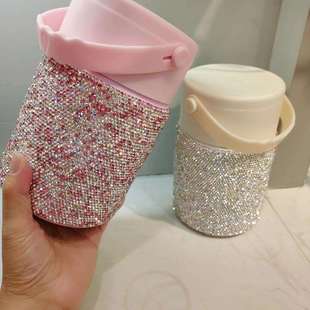 新304不锈钢焖烧杯便携手提800ml大容量饭盒多功能焖烧壶罐镶满钻