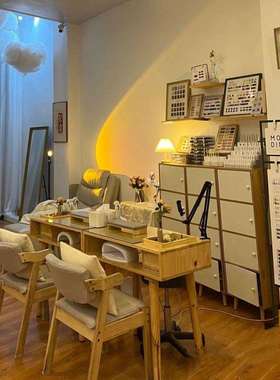 实木美甲桌吸尘器镶嵌式日式单人美甲桌子小型网红美甲桌椅工作台