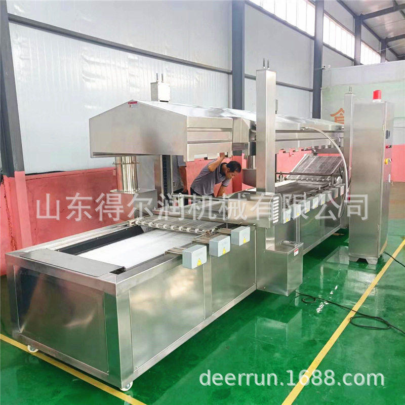 全自动挂浆土豆块油炸机流水线