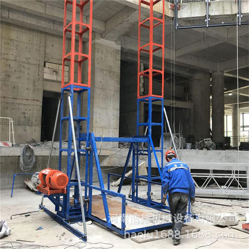 建筑工地用自升式龙门架货梯施工物料提升机楼房上沙子升降设备