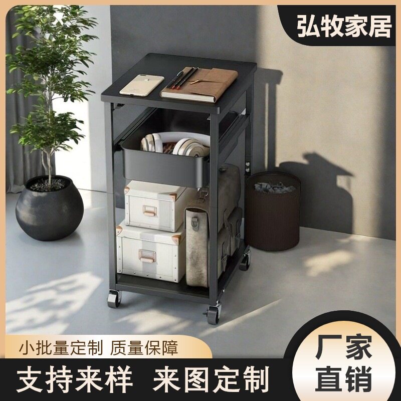 办公室抽拉手推车现代客厅卧室厨房抽屉式收纳置物架带布袋垃圾桶