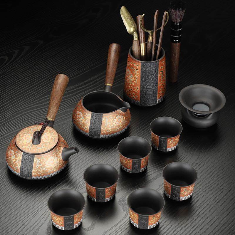 茶具2023新款全套紫砂茶具套装家用宜兴泡茶壶品喝茶杯轻奢高档