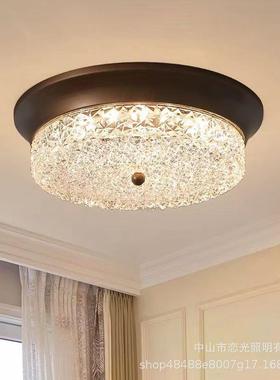 卧室吸顶灯美式复古房间书房吊灯中古风新款主卧阳台玄关奶油灯具