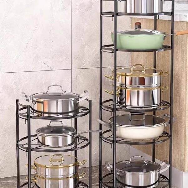 放锅架子厨房置物架锅具收纳架锅架多层落地台面家用多功能厨具架