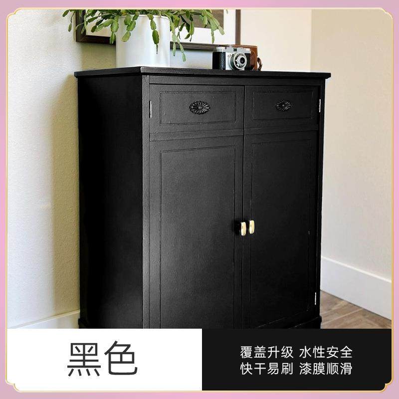 黑色木器漆家具翻新自喷木漆柜子衣柜改色水性自刷木头油漆刷门漆