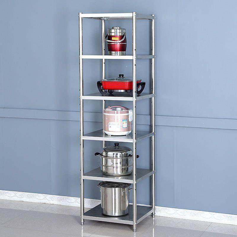 加厚不锈钢家用厨房架子置物架落地多层微波炉烤箱锅架收纳储物架