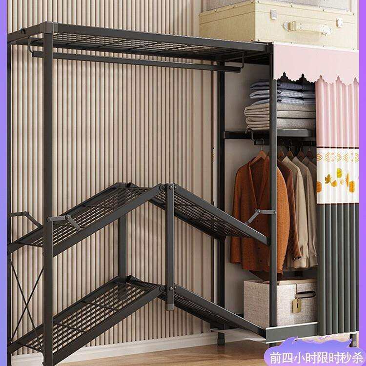 折叠简易衣柜家用卧室免安装布衣橱小户型全钢架结实耐用出租房用