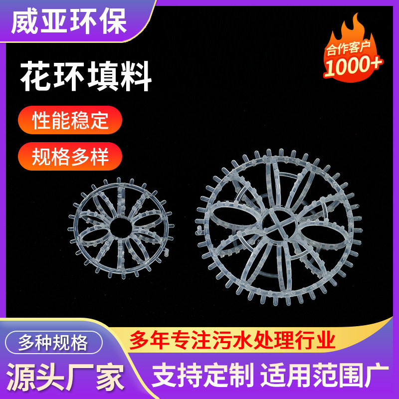 pp塑料泰勒花环拉西环环保废气洗涤塔带刺花环填料厂家
