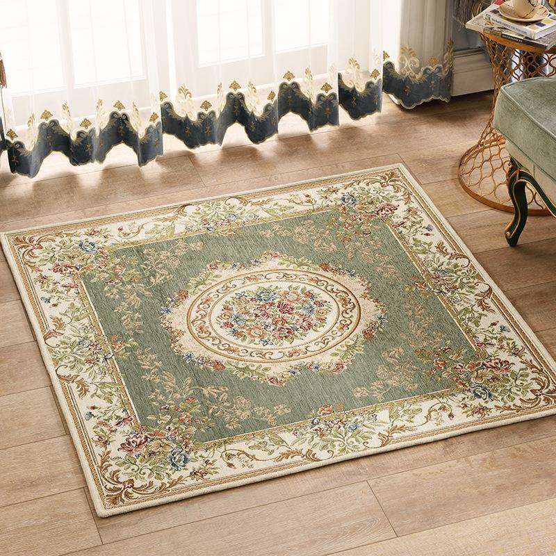 法式田园地垫正方形地垫脚垫茶几垫沙发垫玄关欧式门垫