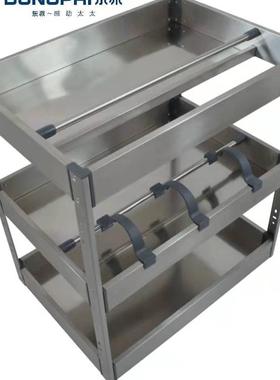 东派-不锈钢拉篮厨房橱柜置物架抽屉开门式功能碗碟架篮轻奢