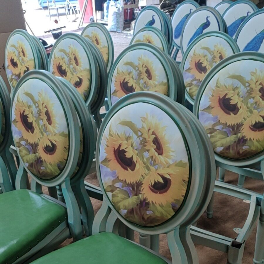 复古铁艺靠背餐椅欧式复古靠背椅新品新直销美式复古太阳椅酒店凳