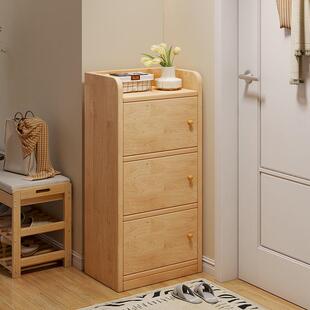 实木靠墙置物架客厅家用落地带门转角书架现代简约多层收纳小柜子