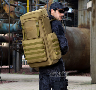 守护者登山包85L户外帆布双肩包男大容量背囊可扩容行李旅行背包