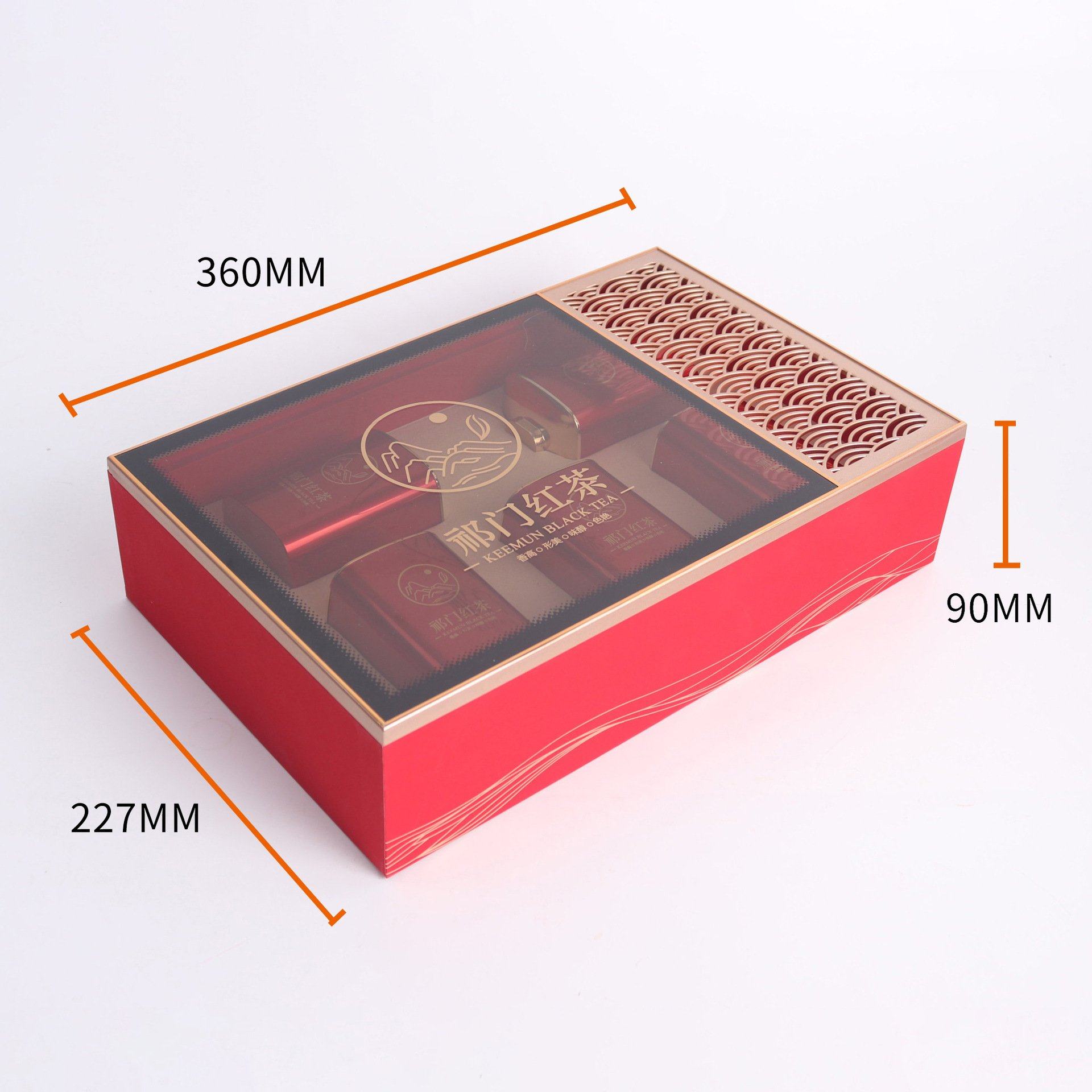 祁门红茶包装盒透明窗花茶叶礼盒5罐装茶叶包装盒茶盒空盒,餐饮具,茶叶罐,淘宝优惠券,粉丝福利购,淘宝优惠卷