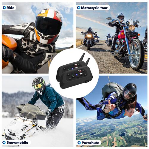 摩托车头盔蓝牙耳机V6Plus\V6Pro1500米实时对讲