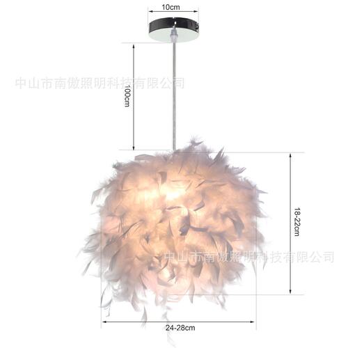 创意北欧吊灯led卧室内婚房羽毛装饰灯个性浪漫网红客厅吊灯具