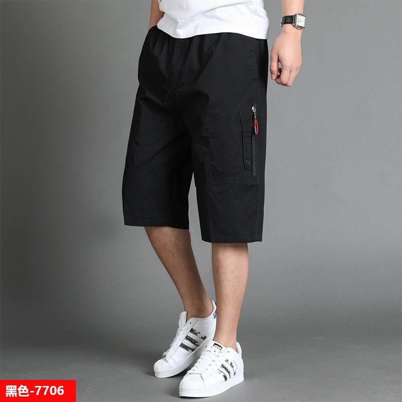 纯棉男士休闲裤夏季薄款大码宽松中年工装运动裤五分裤男士七分裤,男装,短裤,淘宝优惠券,粉丝福利购,淘宝优惠卷
