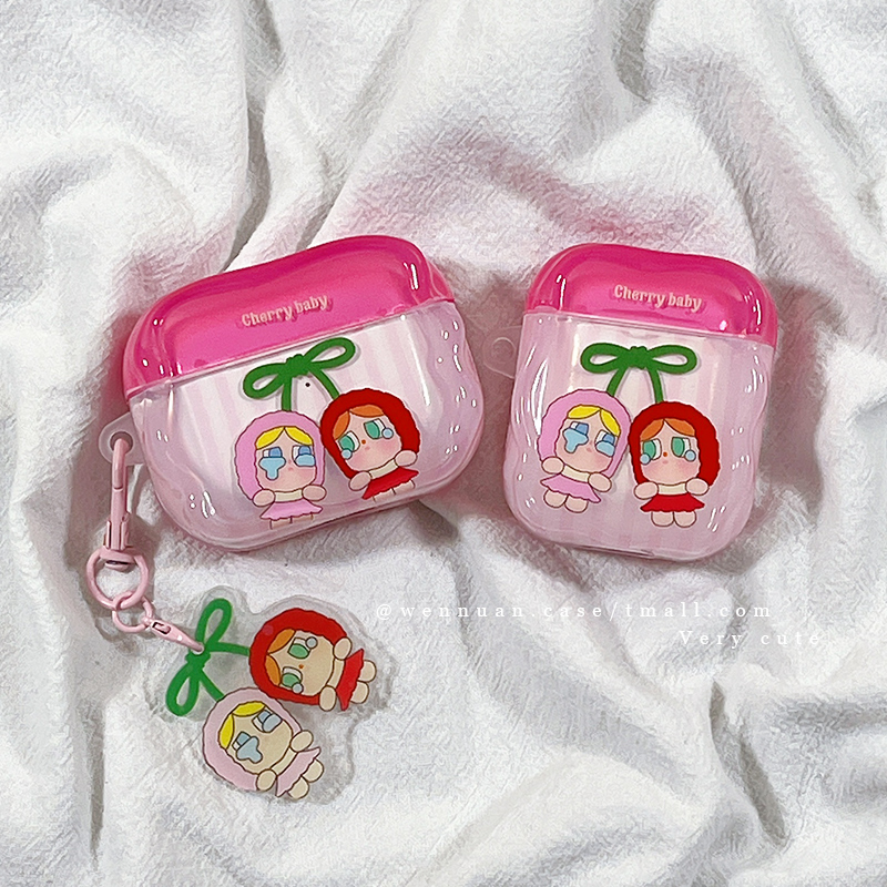 可爱少女心粉色泡泡玛特适用AirPods4苹果AirPods1/2代无线蓝牙耳机套女airpodspro新三代airpods3创意保护壳