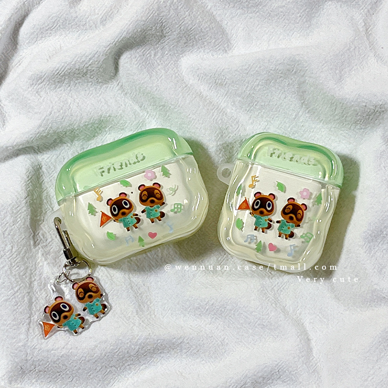 趣味可爱卡通动森狸狸适用AirPods4苹果AirPods1/2代无线蓝牙耳机套airpodspro新三代airpods3保护壳新4代女