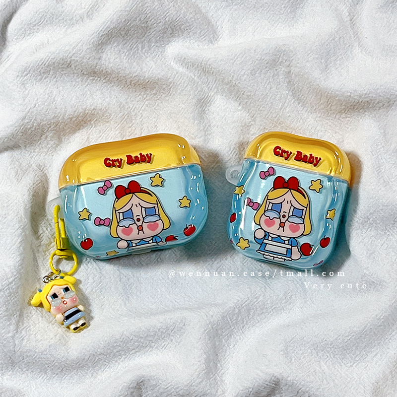 趣味可爱卡通动漫女孩带吊坠适用AirPods4苹果AirPods1/2代无线蓝牙耳机套airpodspro新三代airpods3保护壳女