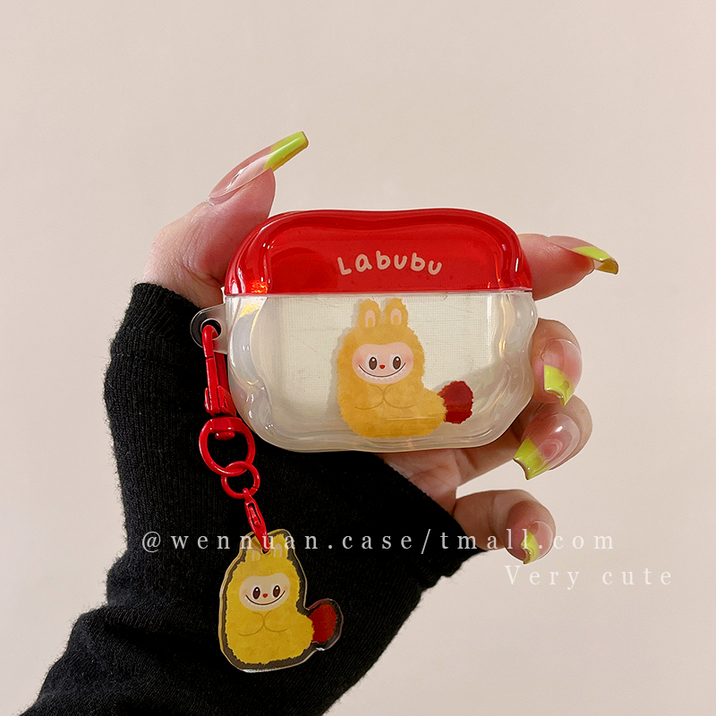 潮玩周边卡通Labubu拉布布适用AirPods4苹果AirPods1/2代无线蓝牙耳机套airpodspro新三代airpods3硅胶网红女