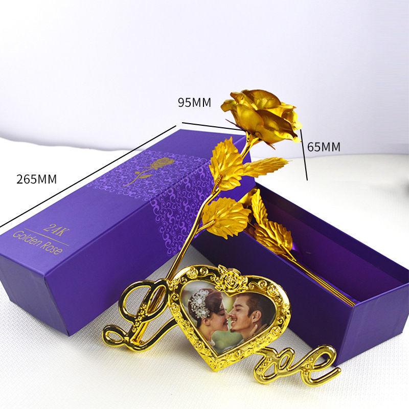 母亲节礼物情人节金色仿真花玫瑰花永久保存送老师妈妈老婆生日礼