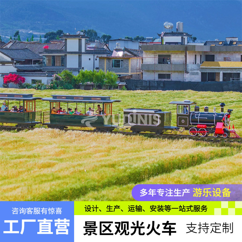景区观光轨道火车 蒸汽燃油电动轨道列车游乐设备 迪尼斯游乐设施
