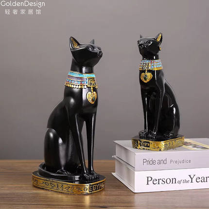 德国埃及猫招财猫中古摆件客厅玄关家居桌面书房复古装饰品摆设