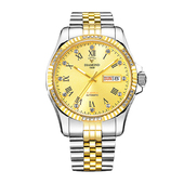 上海钻石牌手表男自动机械表镶钻8010双历8011防水商务男式 手表