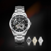 钻石手表上海自动机械表大表盘夜光防水镂空3150运动男士 机械手表